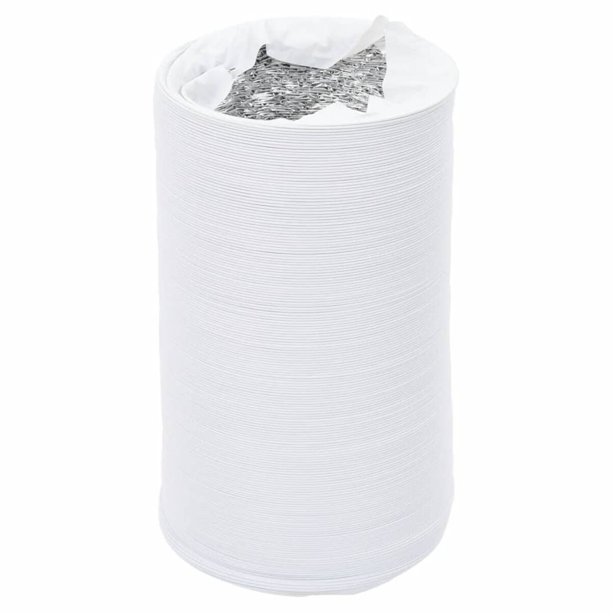 Stapel weißer Pappteller, in Plastik verpackt.