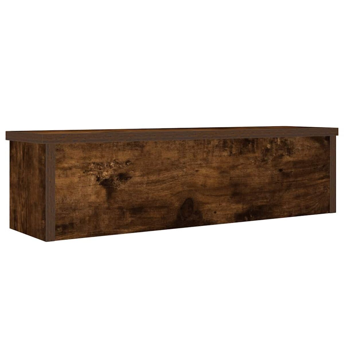 Holzschrank, braune Farbe. Klares Design, horizontale Ausrichtung. Isoliert auf weißem Hintergrund.