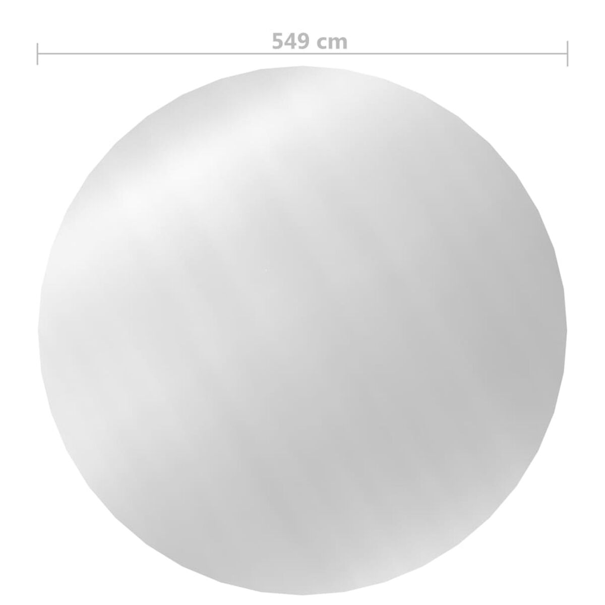 Großer weißer Kreis mit einem Durchmesser von 549 cm auf weißem Hintergrund.