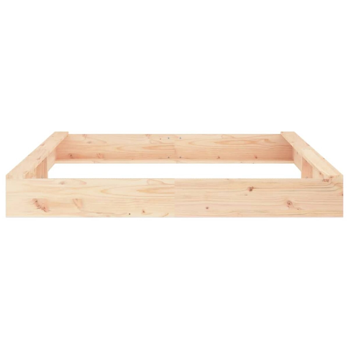 Struttura letto in legno. La struttura è in legno chiaro e ha una forma rettangolare.