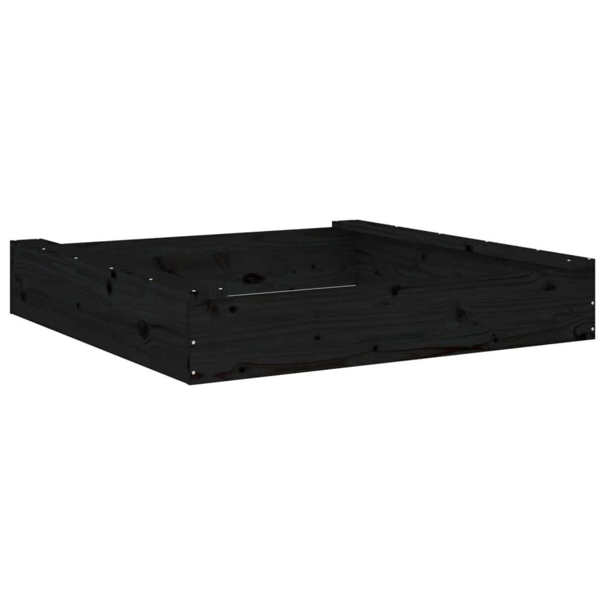 Una scatola di legno nera. È una scatola semplice, a basso profilo, di forma rettangolare.