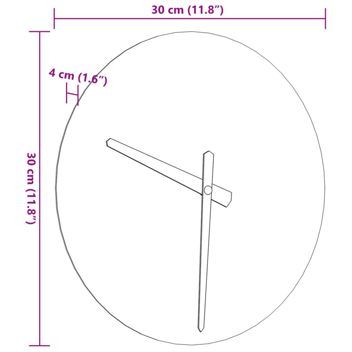 Wanduhr mit schwarzen Zeigern. Das Zifferblatt ist weiß.
