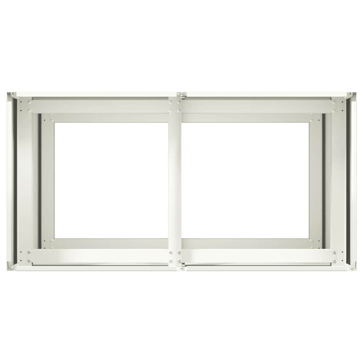 Cornice bianca rettangolare con due aperture.