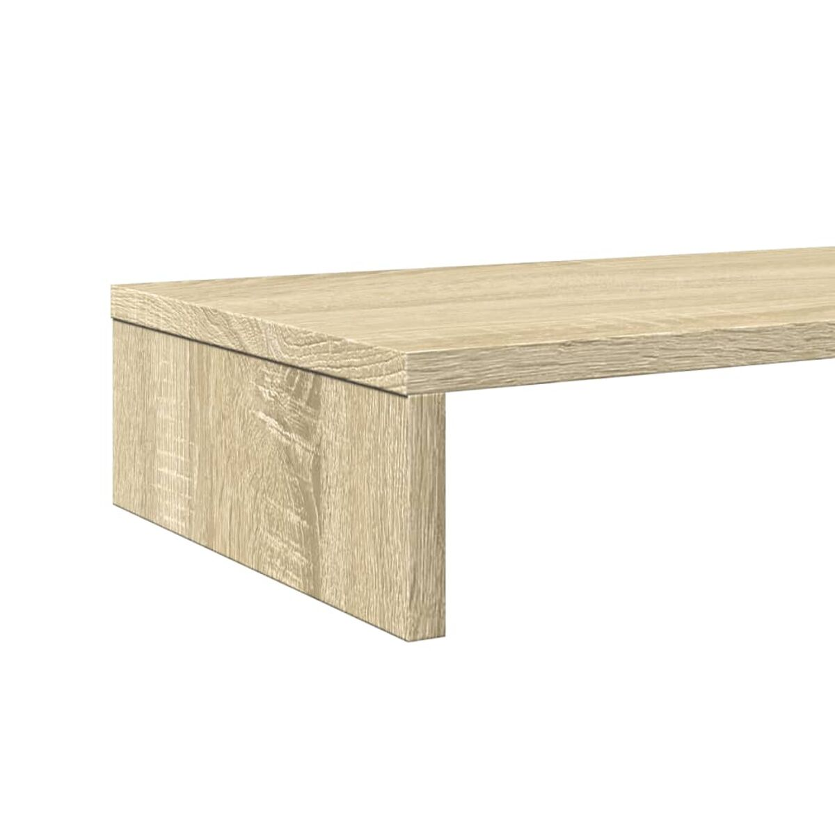 Ein Holzregal. Das Regal ist hellbraun und hat eine Holzmaserung. Weißer Hintergrund.