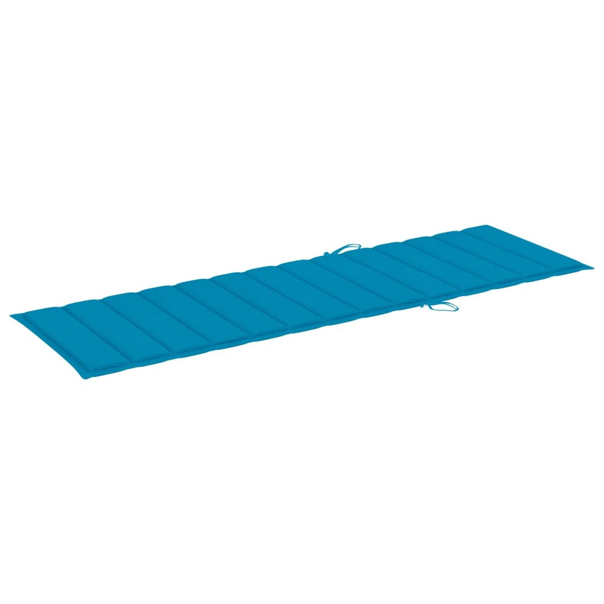 Blaues rechteckiges Lounge-Kissen für draußen. Weißer Hintergrund.