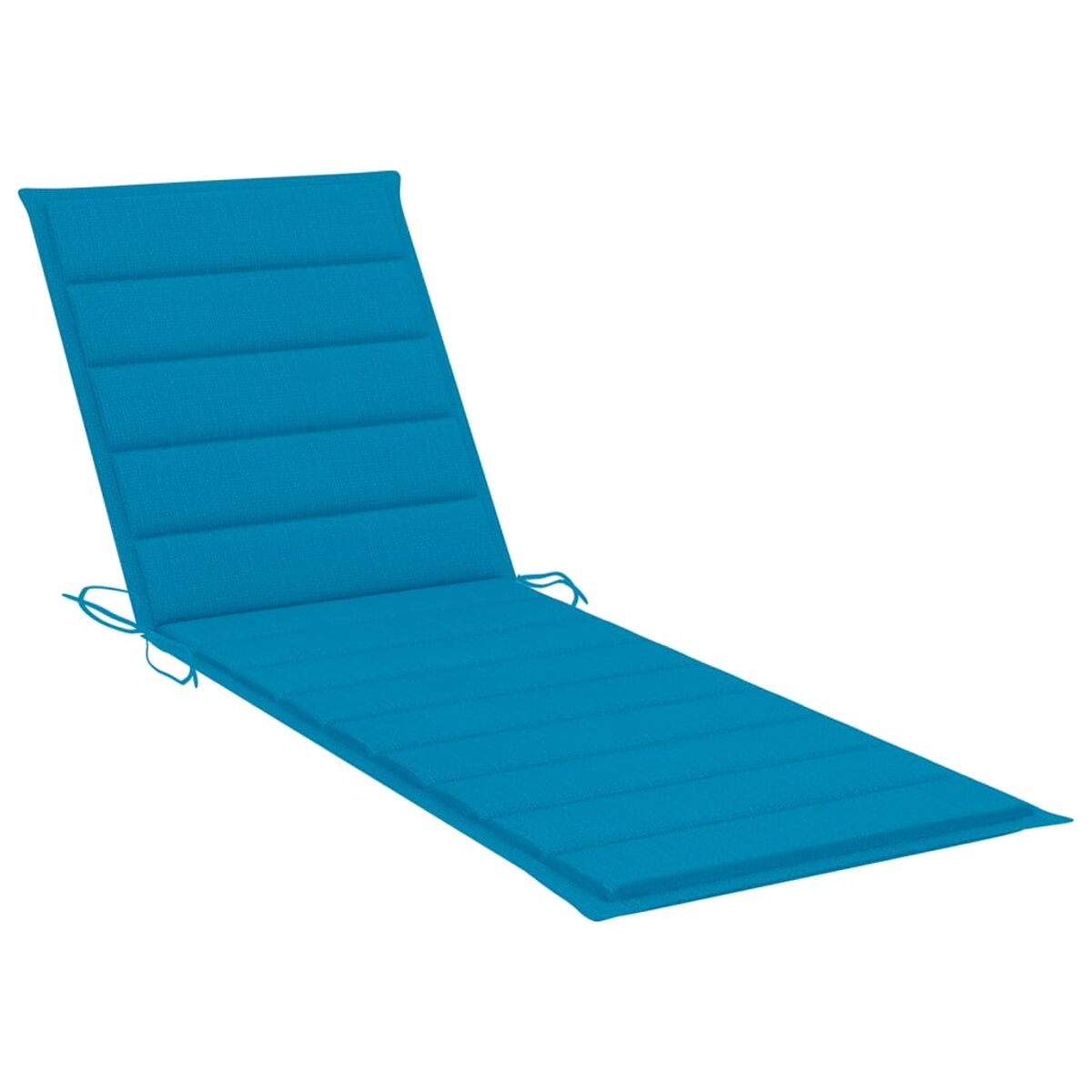 Eine blaue Liege auf weißem Hintergrund, für die Entspannung im Freien konzipiert.