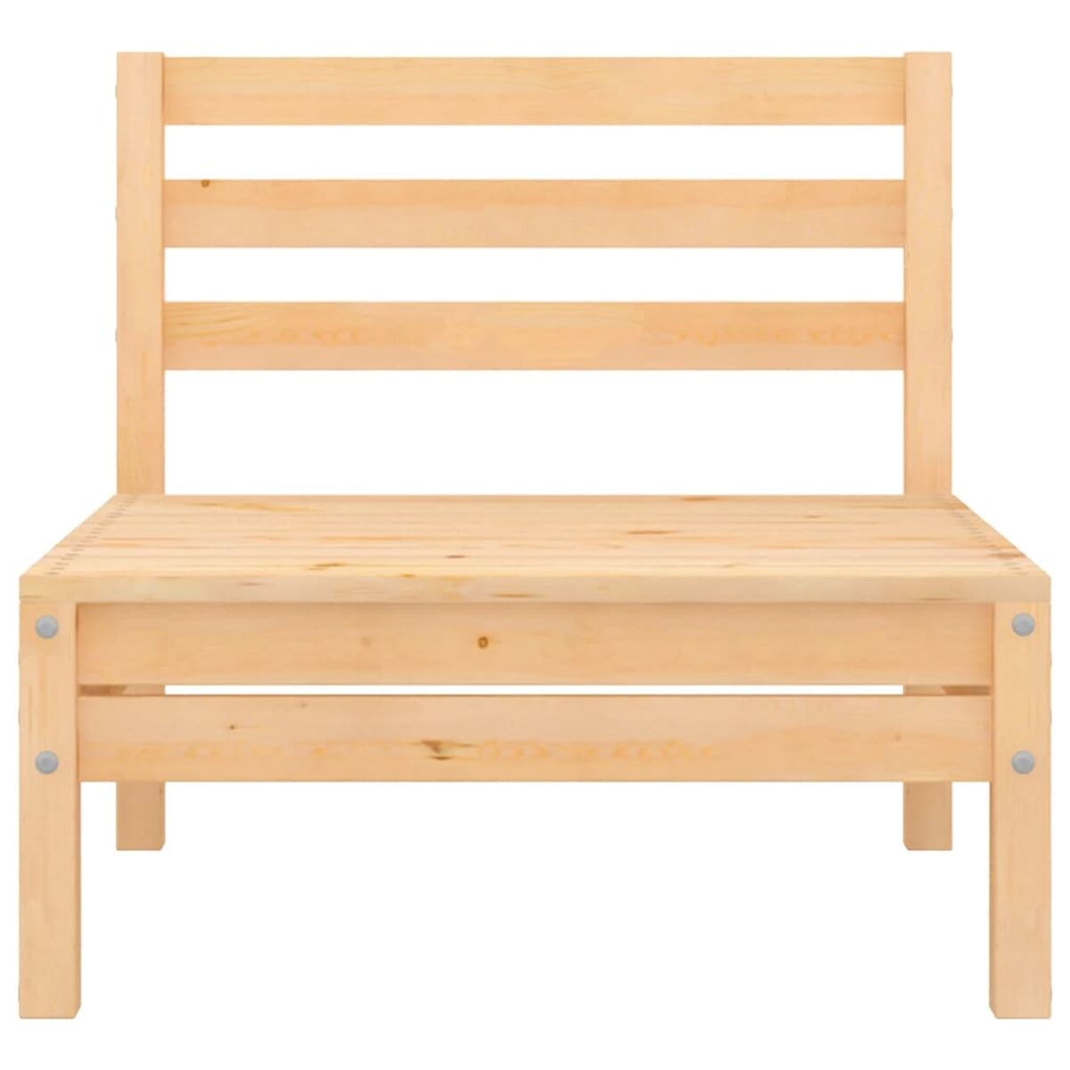 Bettrahmen aus Holz mit drei horizontalen Querstreben hinten und vier Beinen.