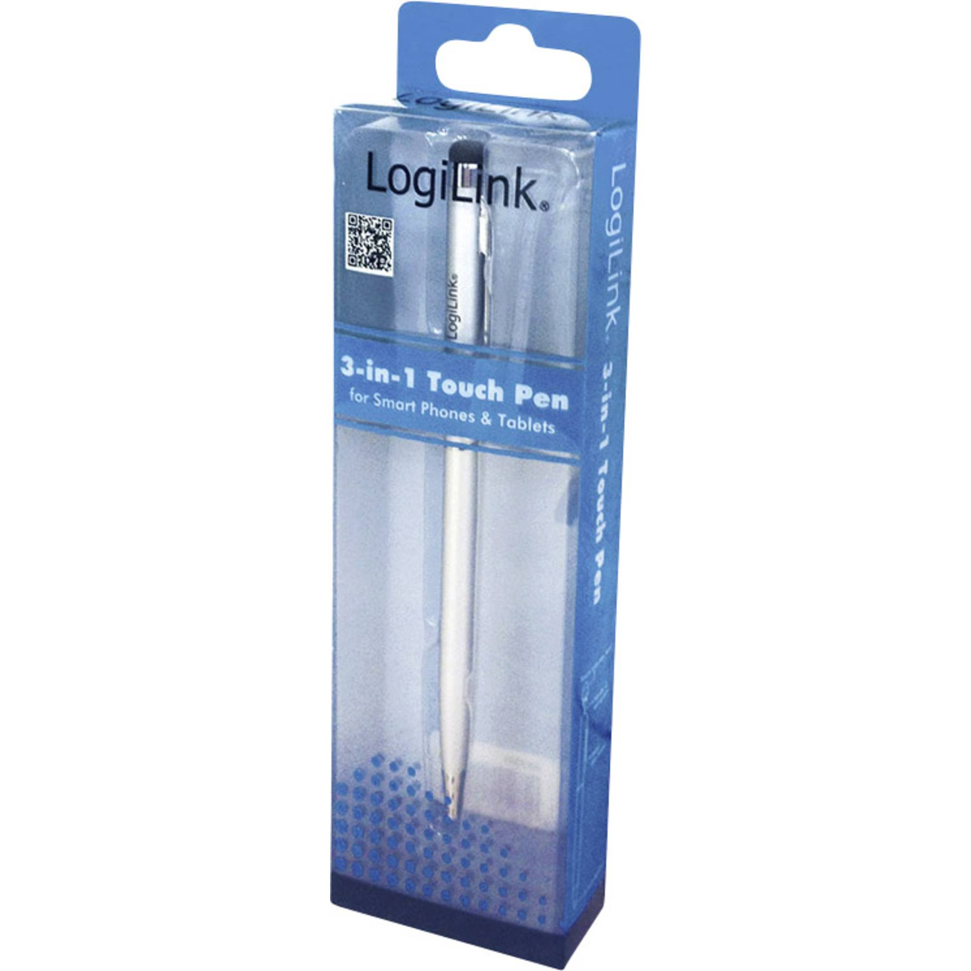 Una penna touch LogiLink 3-in-1 per smartphone e tablet nella confezione.