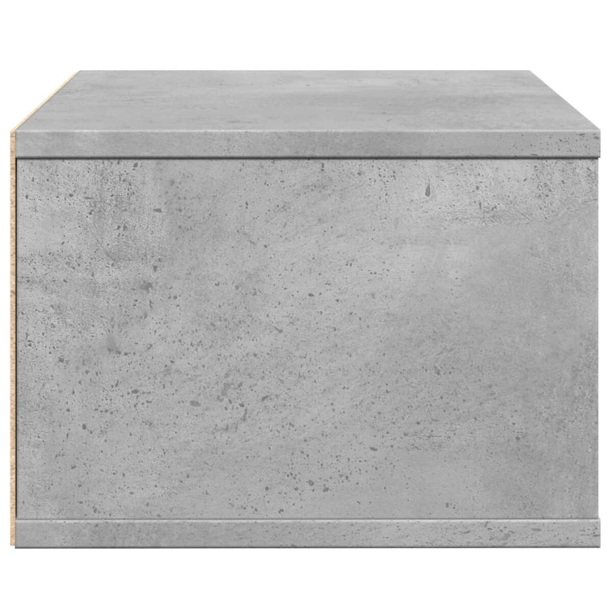 Eine graue Betonbox mit einer hellen Holzseite.