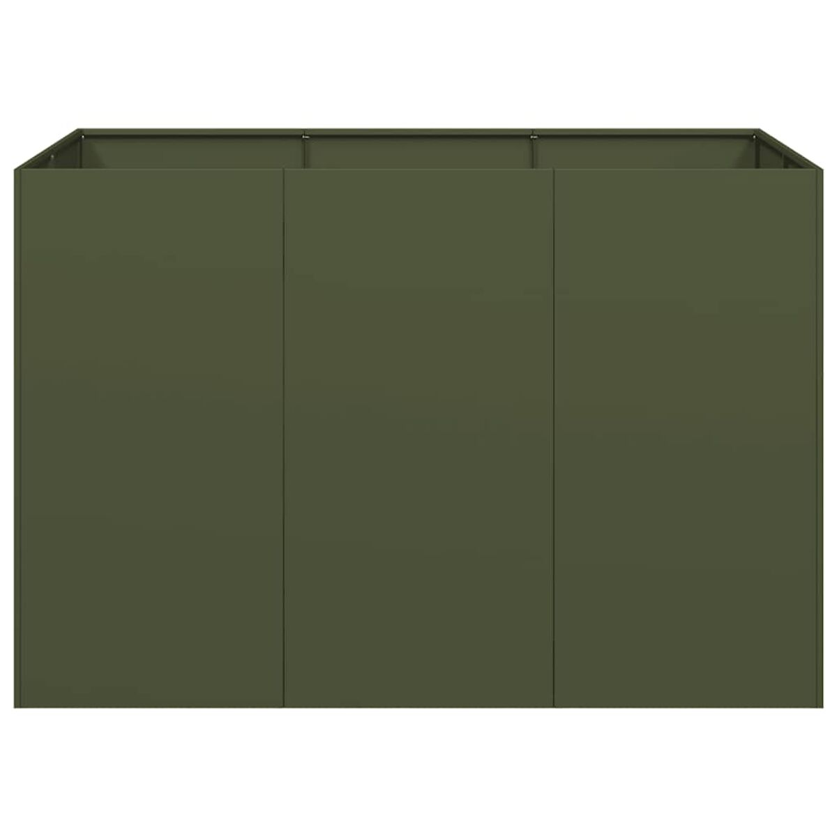 Pannello esterno verde. Tre sezioni verticali. Cornice scura.