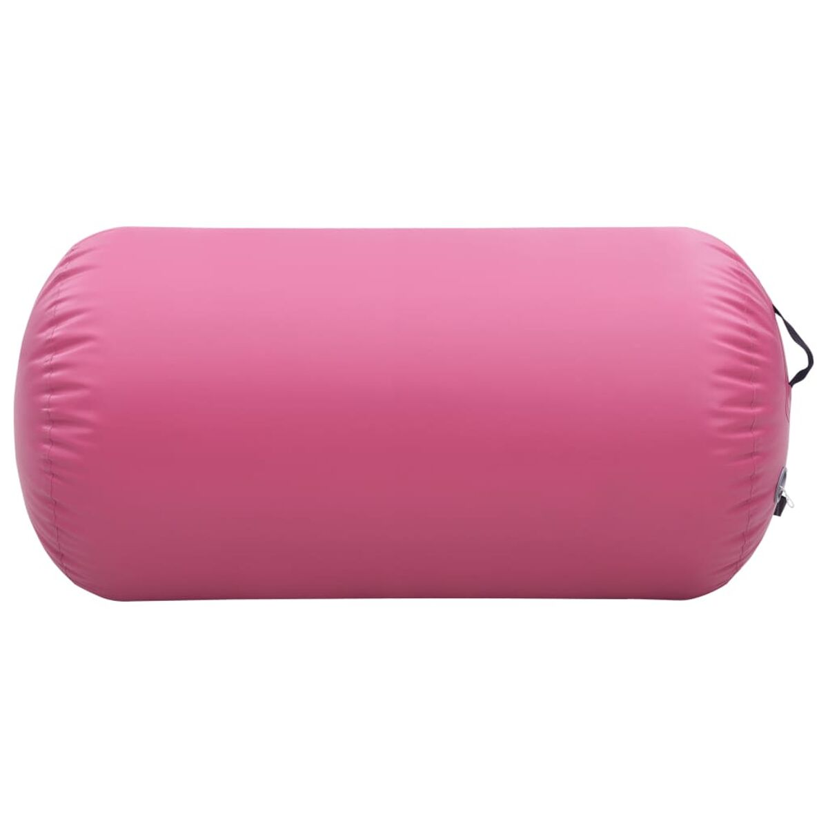 Pinke aufblasbare Luftbahn für Gymnastik. Sie hat eine lange Zylinderform.