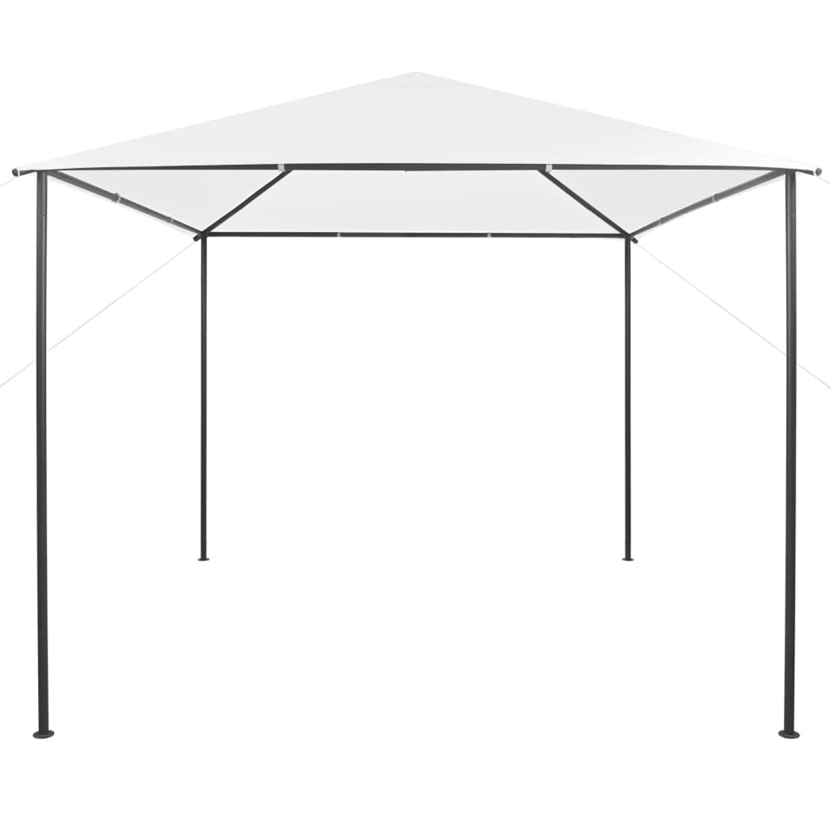 Weißer Pavillon mit schwarzen Pfosten. Einfaches Design. Isoliert auf weißem Hintergrund.