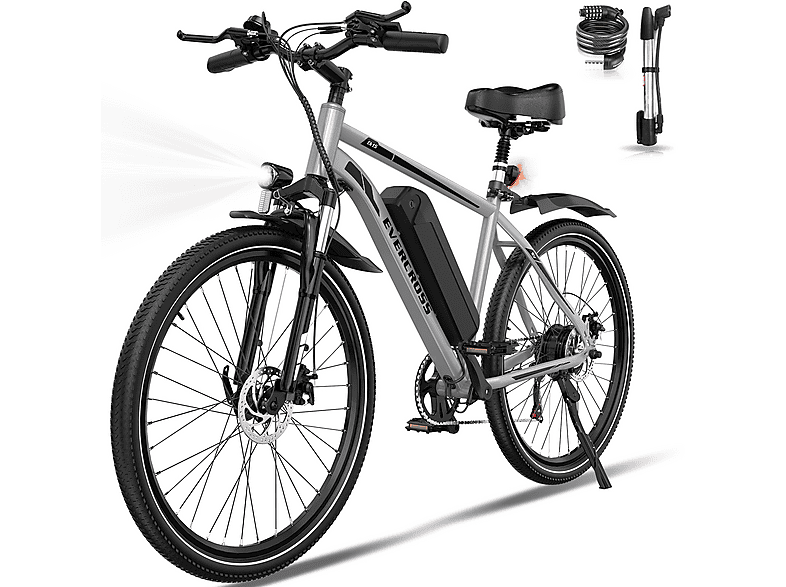EVERCROSS TECH EK15 Citybike (Laufradgröße: 26 Zoll, Unisex-Rad, Grau)
