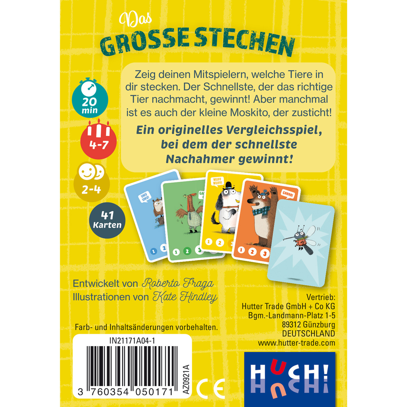 Brettspielbox: Das GROSSE STECHEN, mit Karten und Spieldetails.