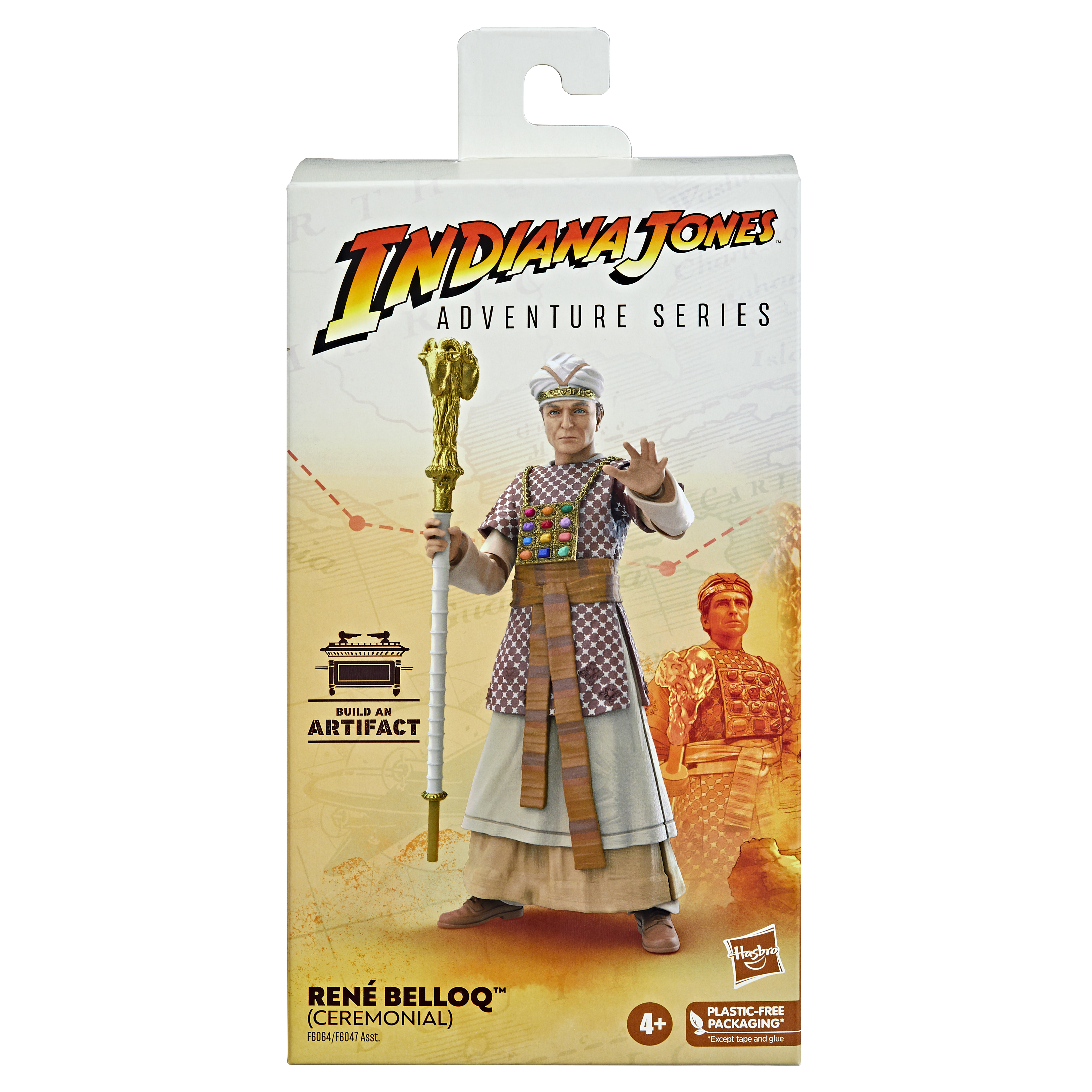 Action figure di René Belloq (Cerimoniale) della serie Indiana Jones Adventure, in una scatola.
