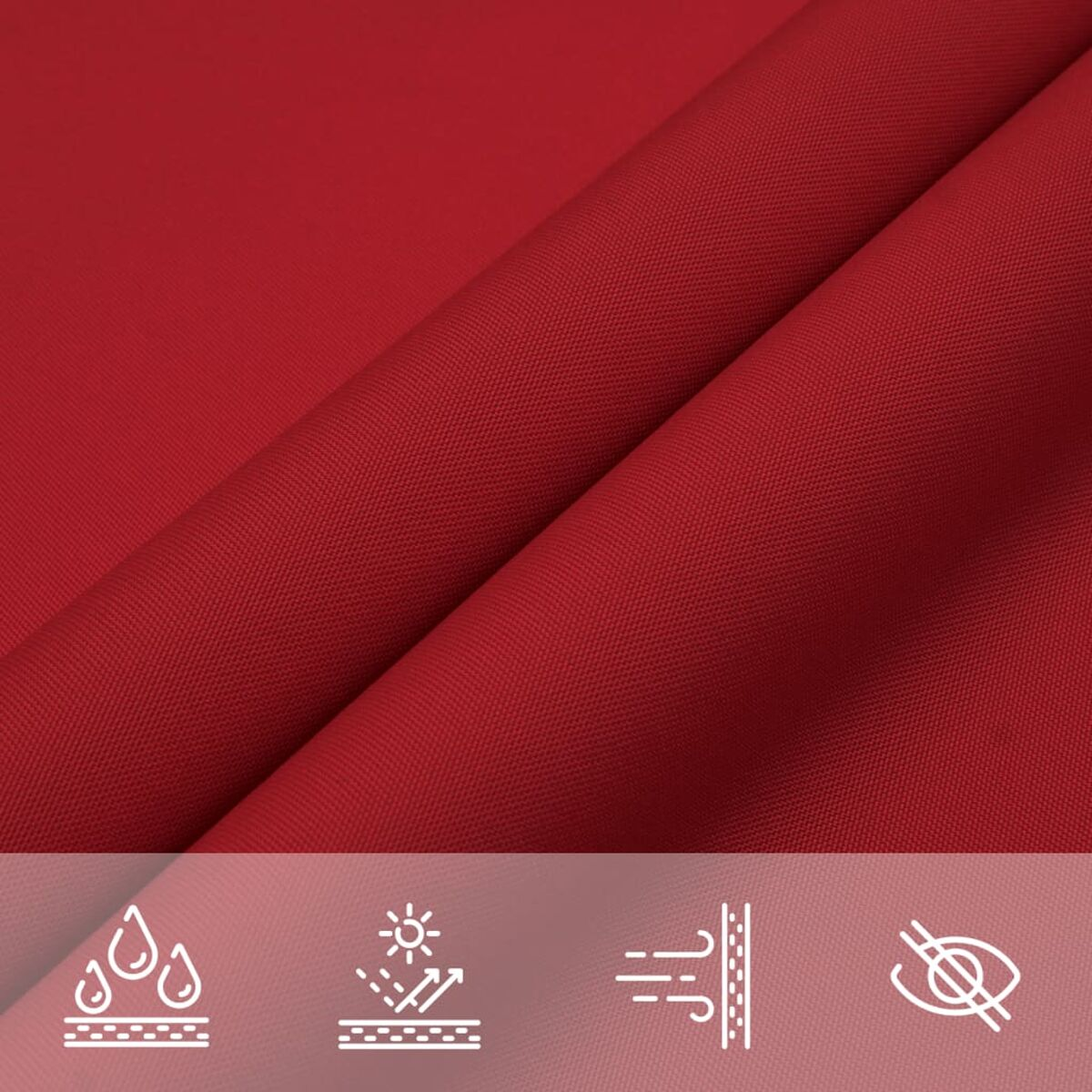 Tessuto rosso con icone per impermeabile, protezione UV, traspirante e non trasparente.