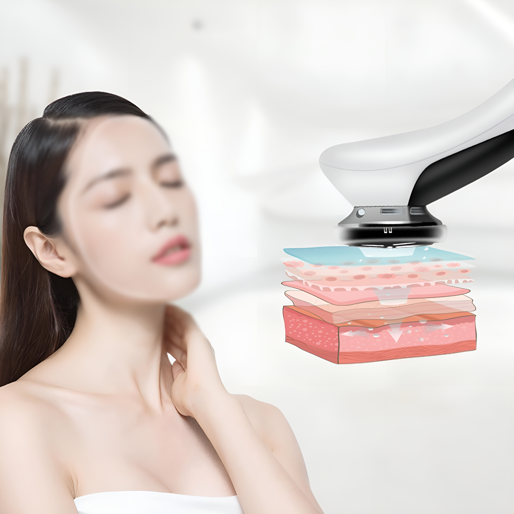 HIYORI 5in1 LED-Lichttherapie EMS-Lifting Khlung Gesichtsmassagegert Rosa  | MediaMarkt