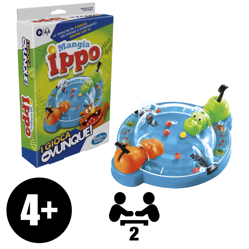 Eine Spielbox und ein Spielbrett für Ippo, mit einem Spielbrett und Spielsteinen.