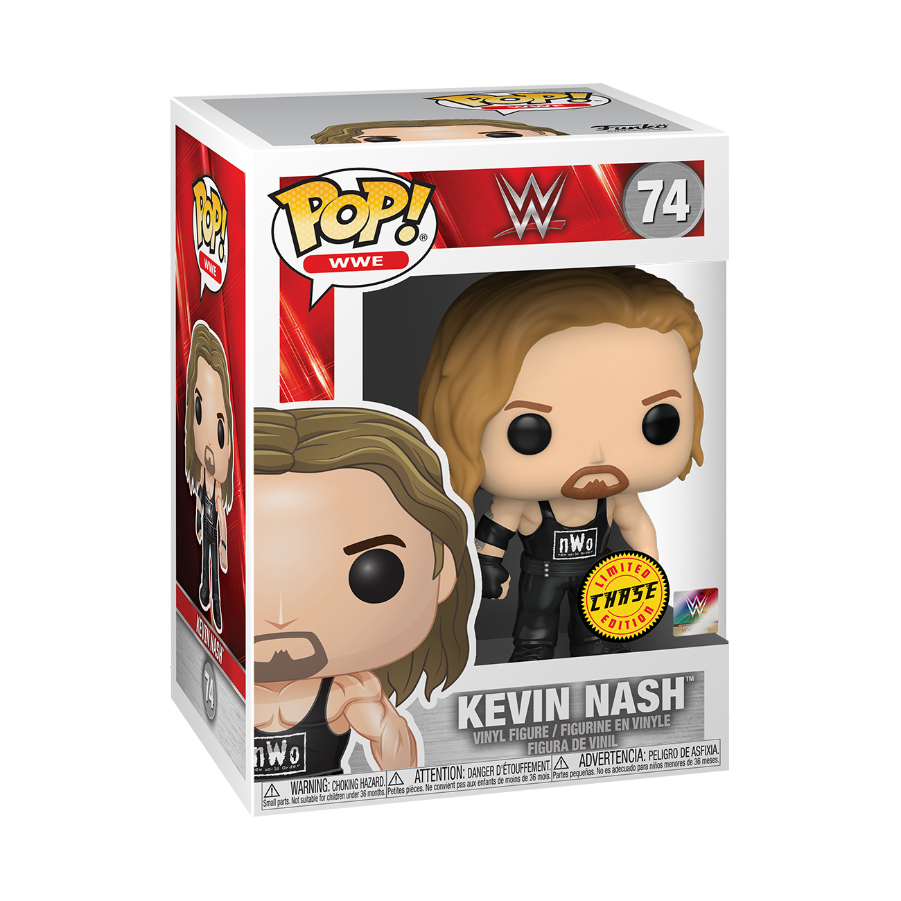 Eine Funko Pop! WWE Kevin Nash Figur in einer Box, mit dem limitierten Chase Edition Aufkleber.