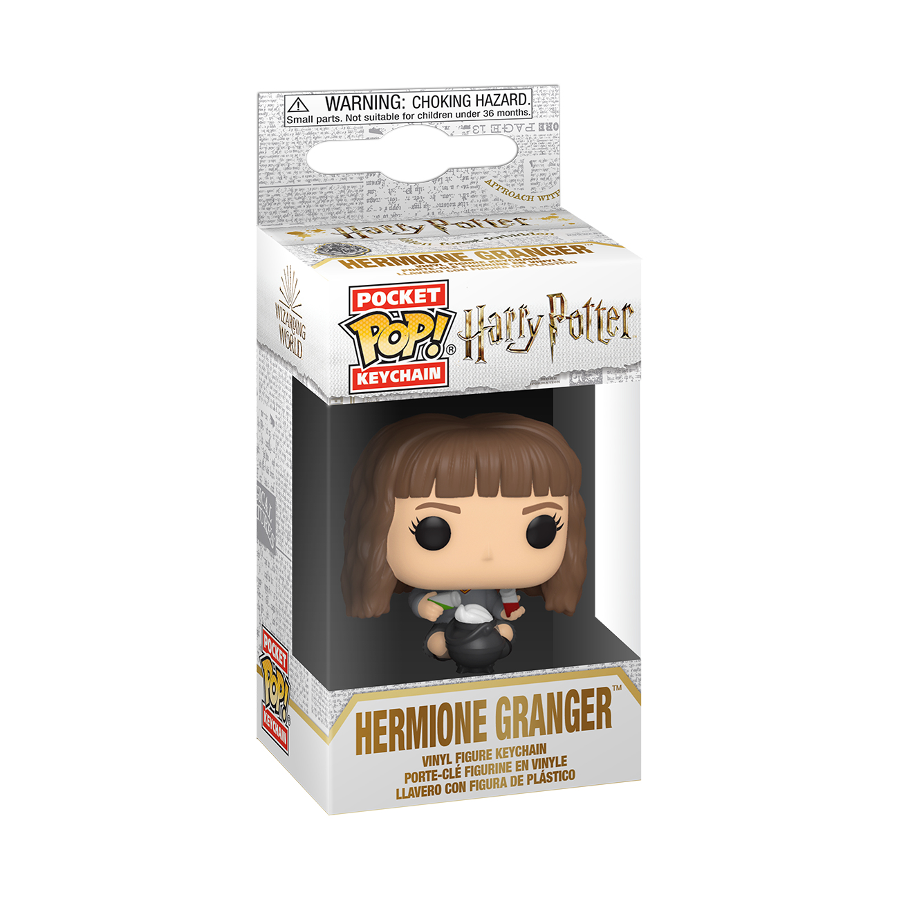 Brelok Hermione Granger Pocket POP! w pudełku. Figurka trzyma czerwoną różę.