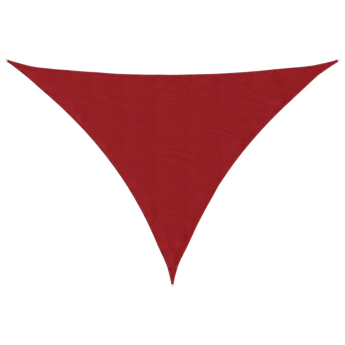 Telo parasole triangolare rosso. Sfondo bianco.