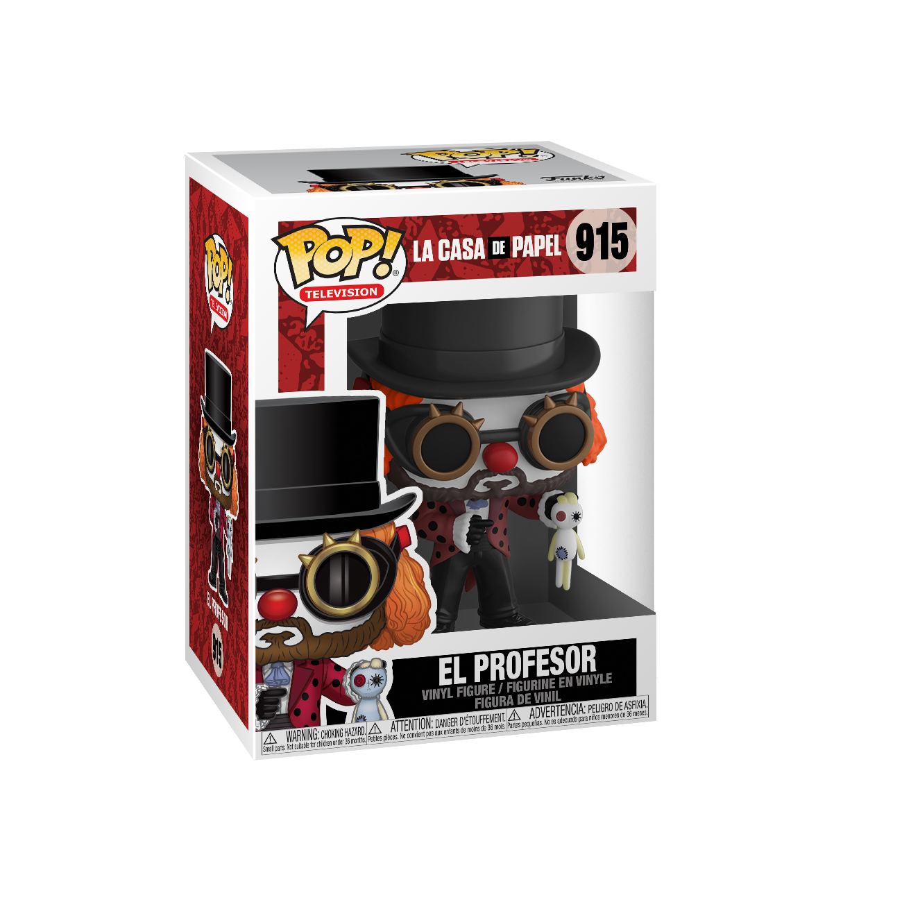 Figurka Funko Pop postaci w pudełku z tekstem i designem.