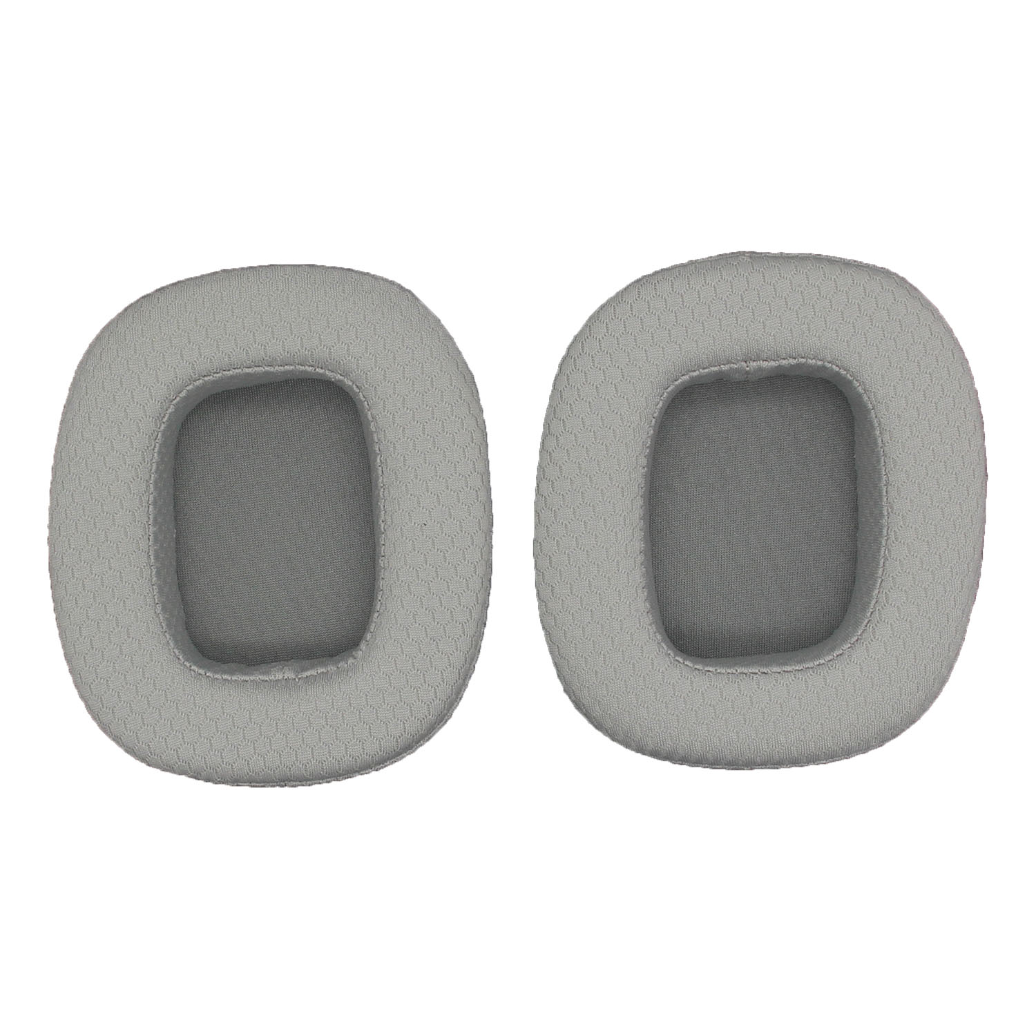Due cuscinetti auricolari grigio chiaro con interno in mesh.