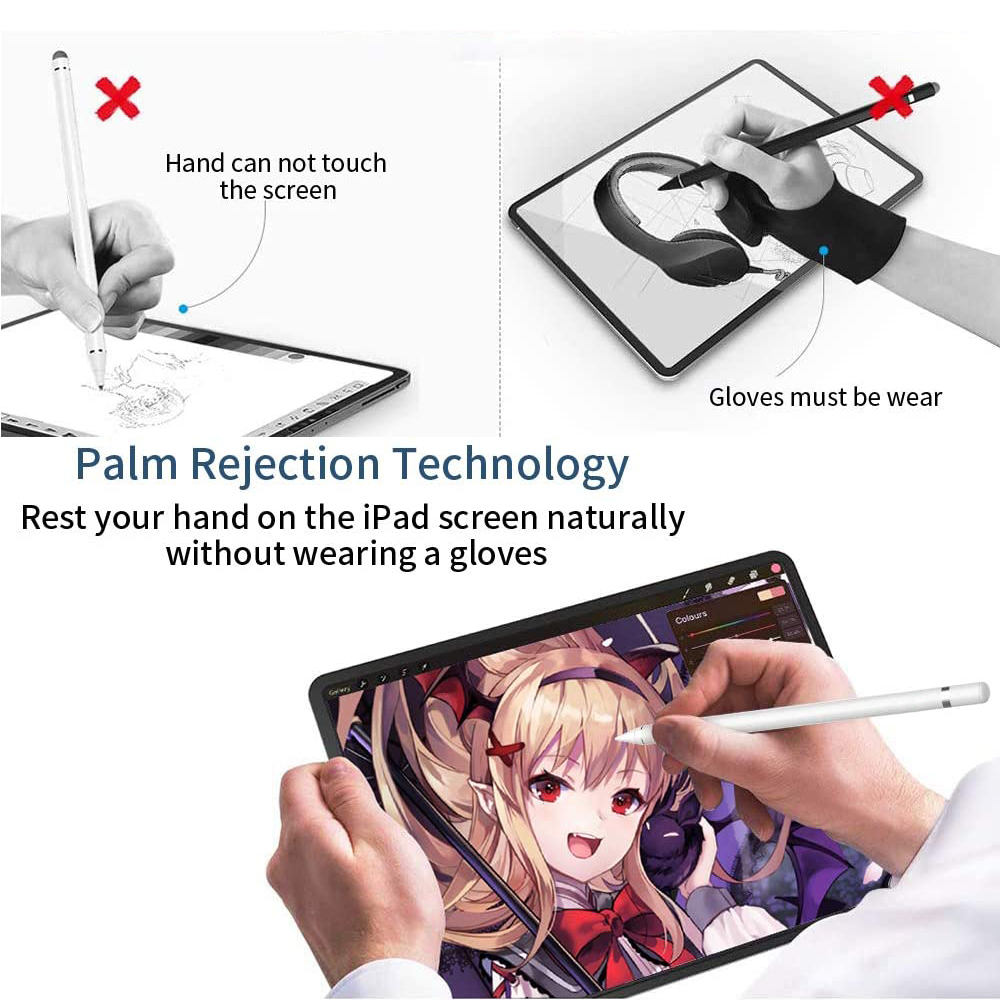 Bilder zeigen Touchscreen-Technologie. Die oberen Bilder zeigen, dass die Hand den Bildschirm nicht berühren kann und Handschuhe getragen werden müssen.