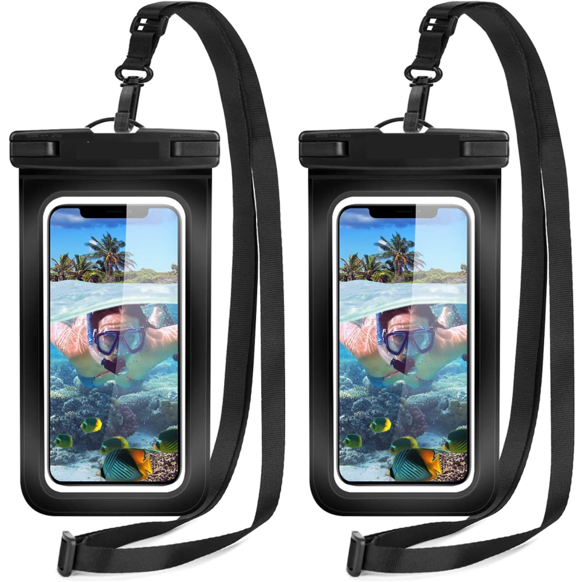 BIZAICAL Wasserdichte schwimmende Handyhlle | 2 Stck,  Unterwasserschutzhlle, AppleSamsungHuaweiLGSonyNexusNokiaGoogle,  iPhone 14, 13, 12, SE, 11 Pro Max, XS Max, XR, X, 8/8 Plus, 7/7 Plus, 6s/6s  Plus, 6/6 Plus, 5/5s/5cSamsung Galaxy S22,