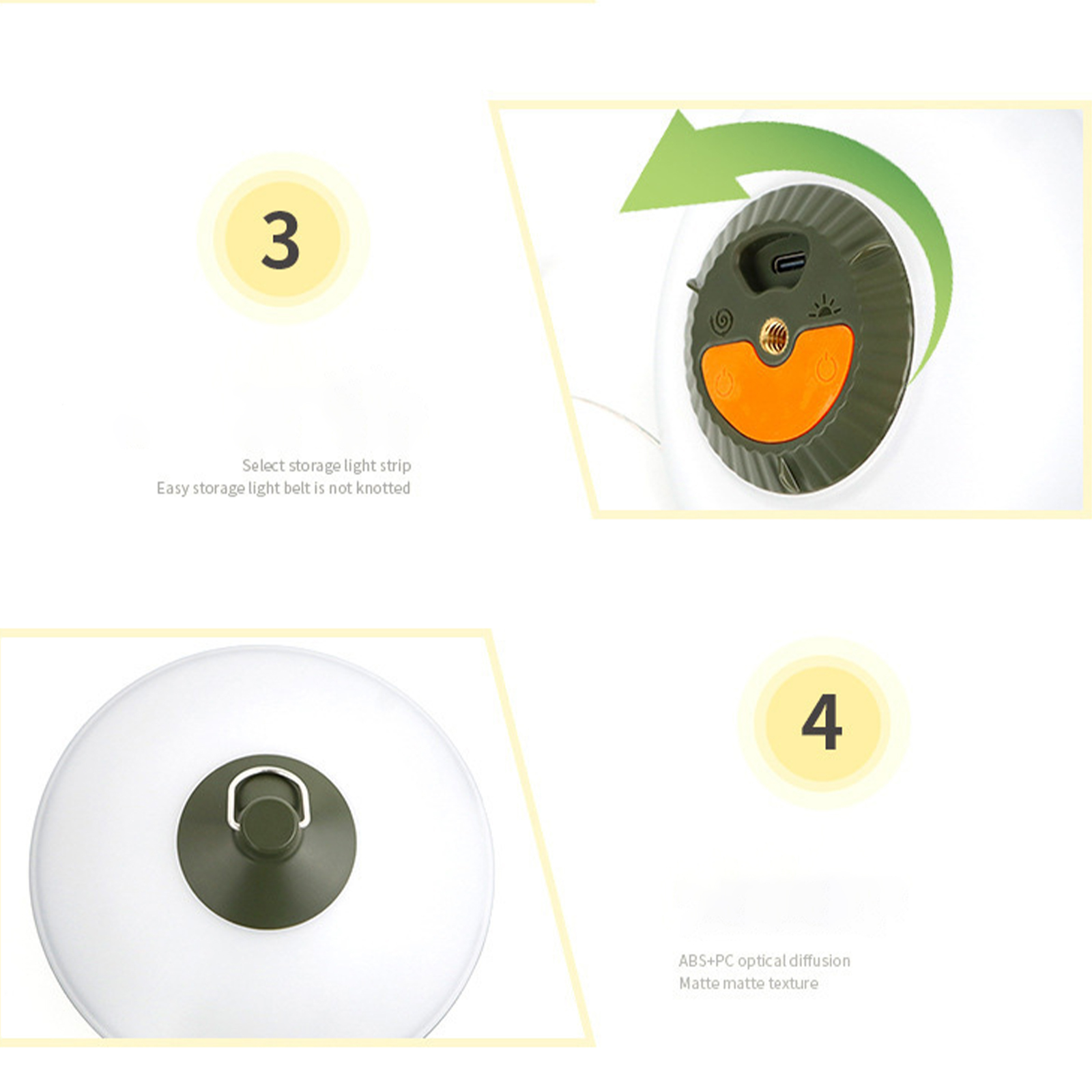 Produktdetails: eine Außenlampe mit hellen und dunkelgrünen Elementen.