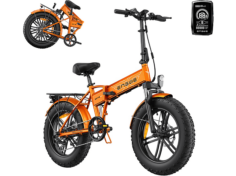 ENGWE EP-2 Boost Kompakt-/Faltrad (Laufradgröße: 20 Zoll, Unisex-Rad, 624 Wh, orange)