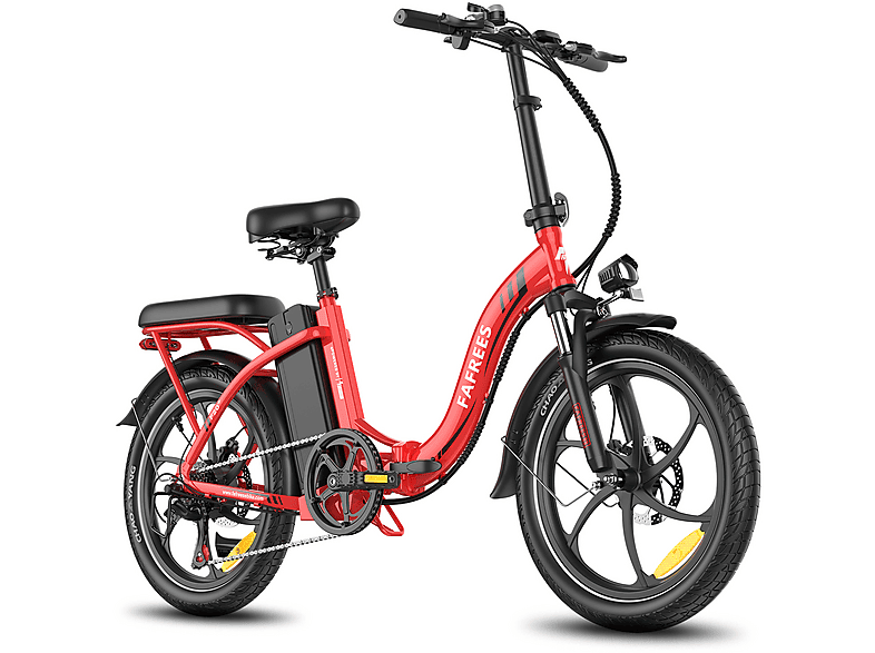 FAFREES F20+ Kompakt-/Faltrad (Laufradgröße: 20 Zoll, Unisex-Rad, 720 Wh, Rot)