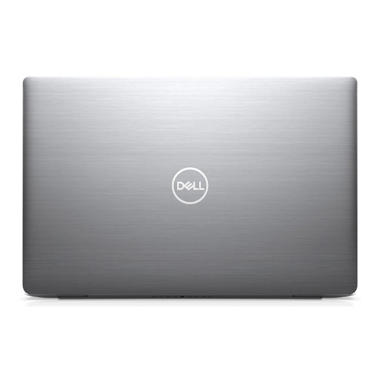 Górna część srebrnego laptopa. Logo Dell znajduje się na środku.