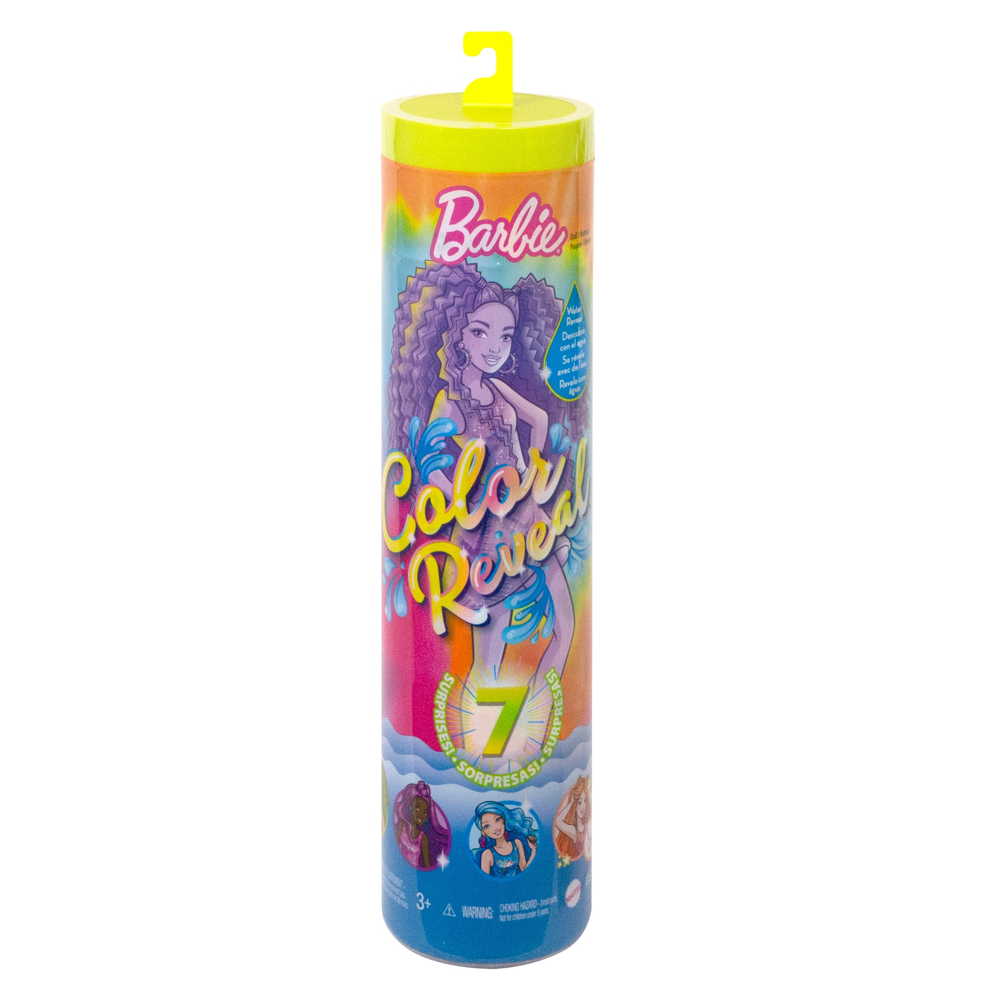 Barbie Color Reveal Spielzeugverpackung mit Puppenmotiv.