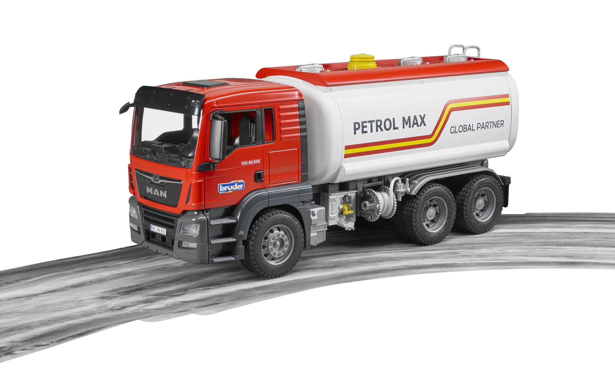 Czerwona i biała cysterna.