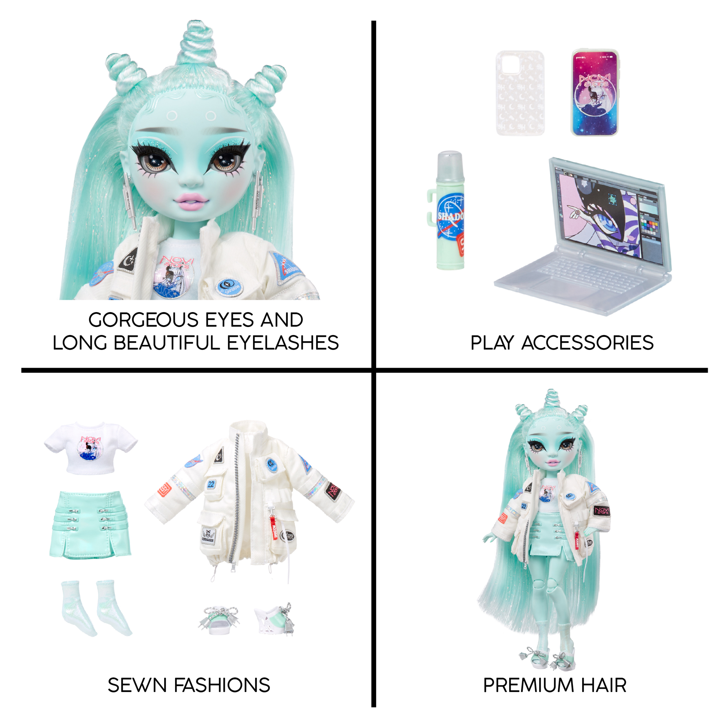Lalka Rainbow High. Zawiera piękne oczy, długie rzęsy, akcesoria do zabawy, szytą modę i wysokiej jakości włosy.