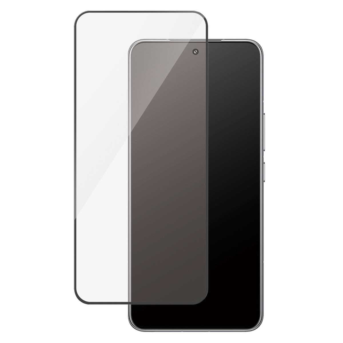Ensemble de protection d'écran pour smartphone. Un appliqué, un prêt à appliquer, et un téléphone.