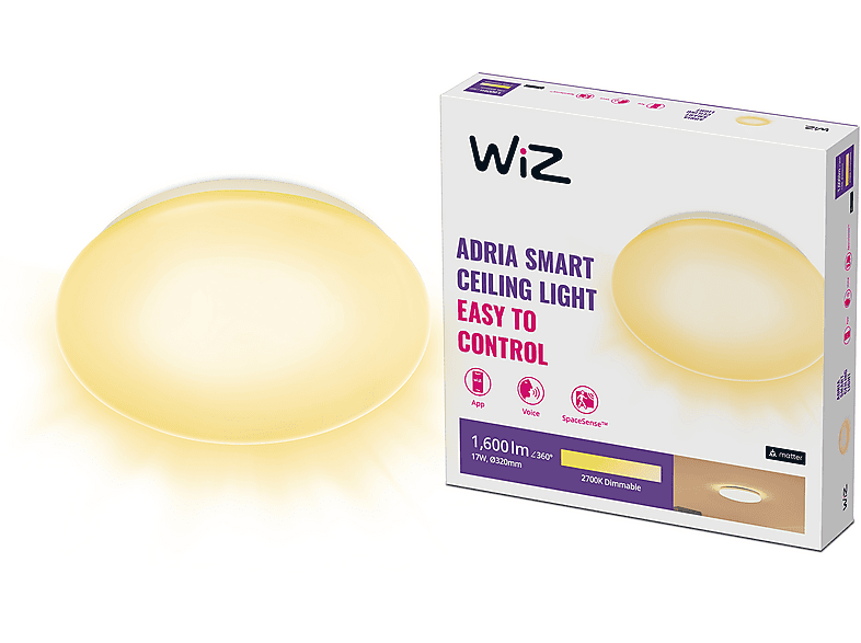 WiZ Plafonniere Adria 17W Wi-Fi - wit (P338050), WiZ | Verlichting
