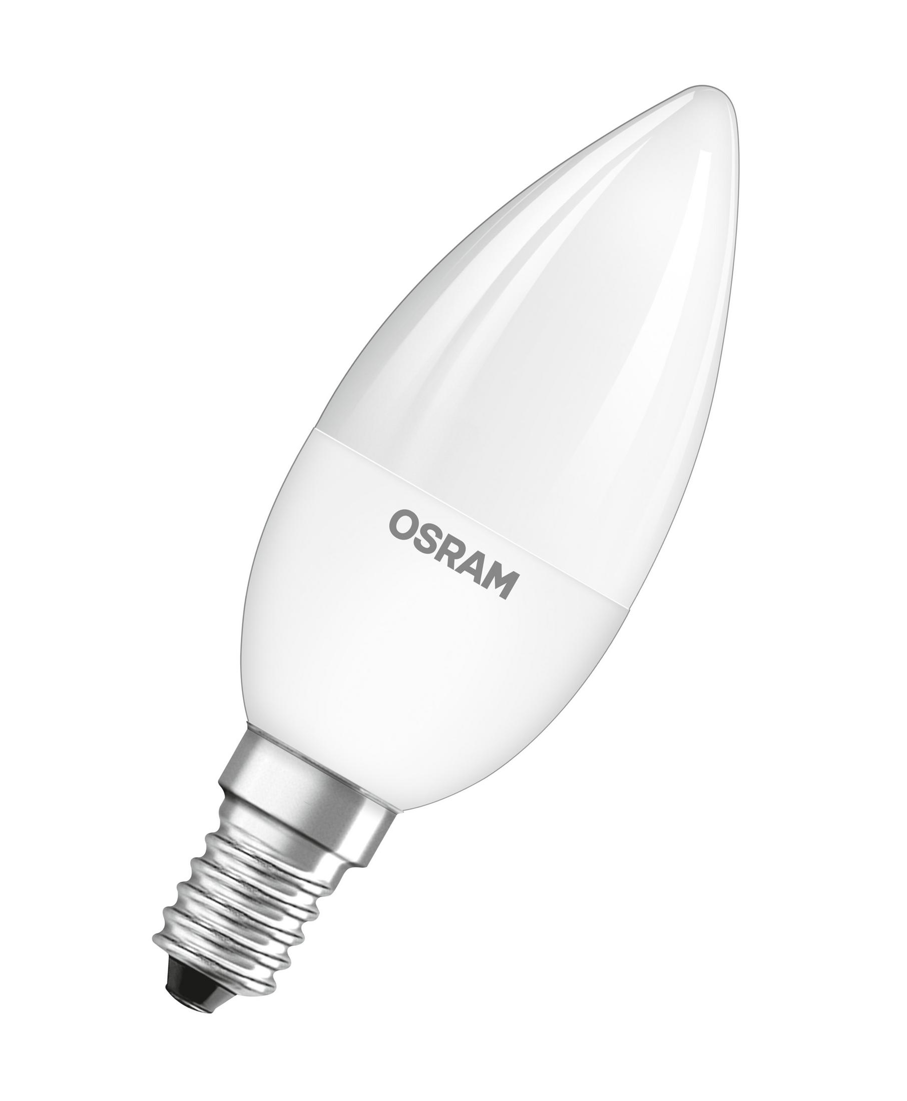 Ampoule blanche avec la marque OSRAM. Elle a un culot argenté.