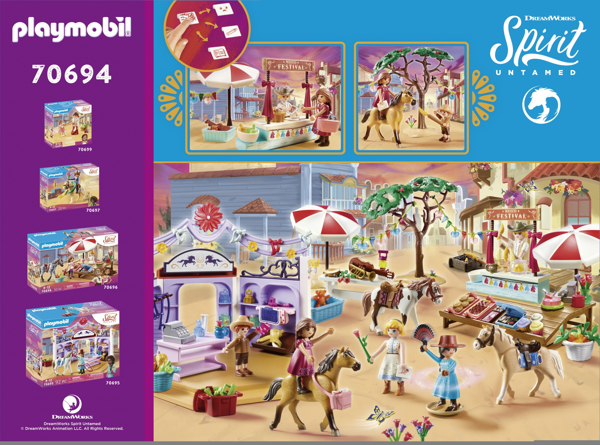 Set de juguetes Playmobil con una escena de festival y figuras.
