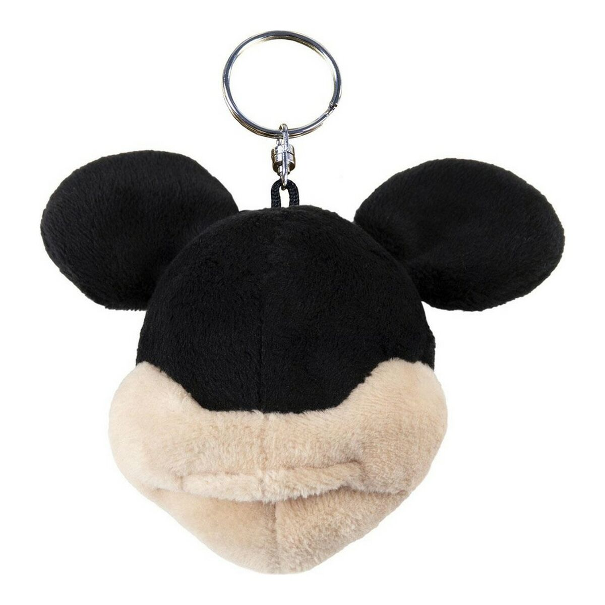 Ein Mickey Mouse Schlüsselanhänger mit einem Plüschgesicht.