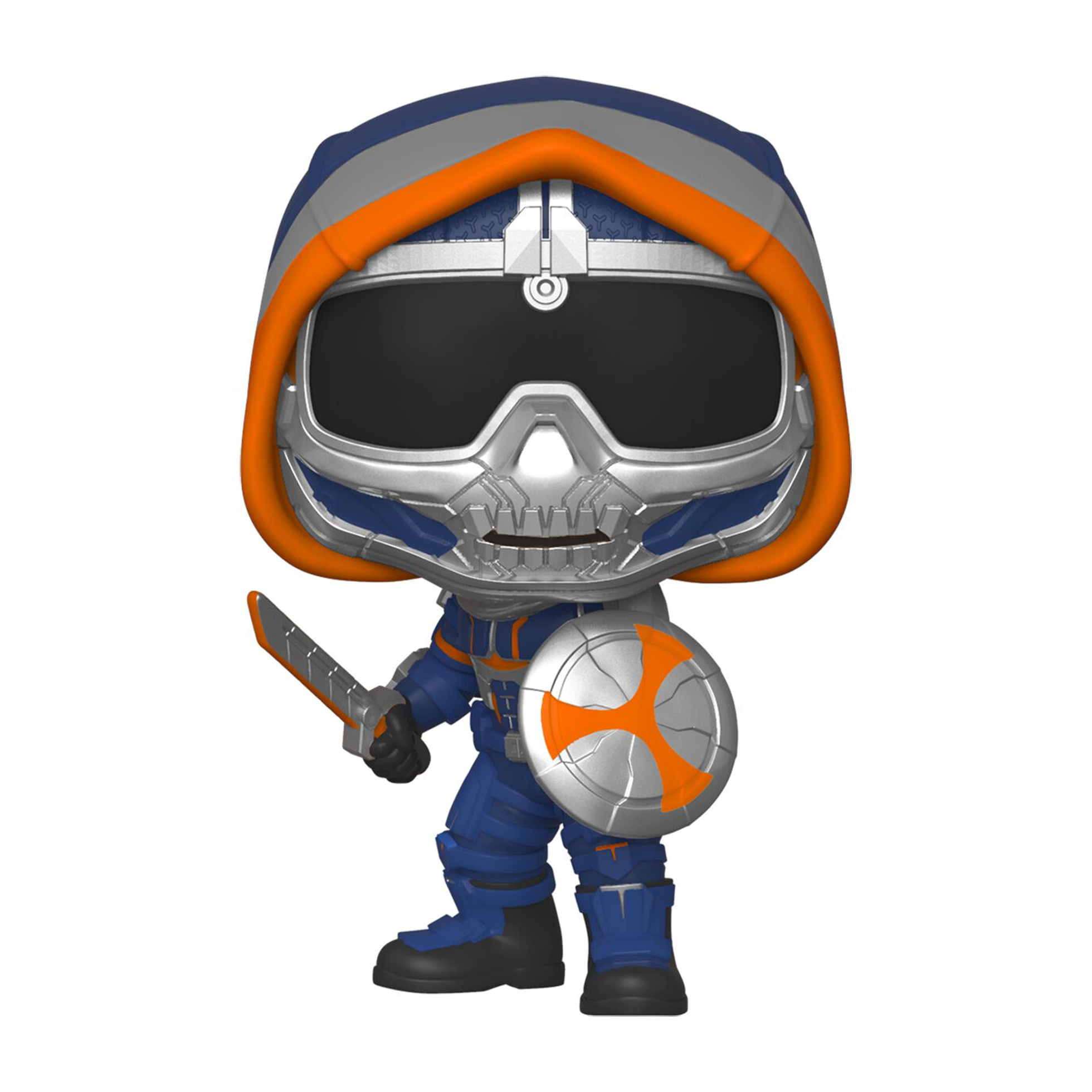 Funko Pop! Taskmaster figura in una scatola, con elmetto, scudo e spada.