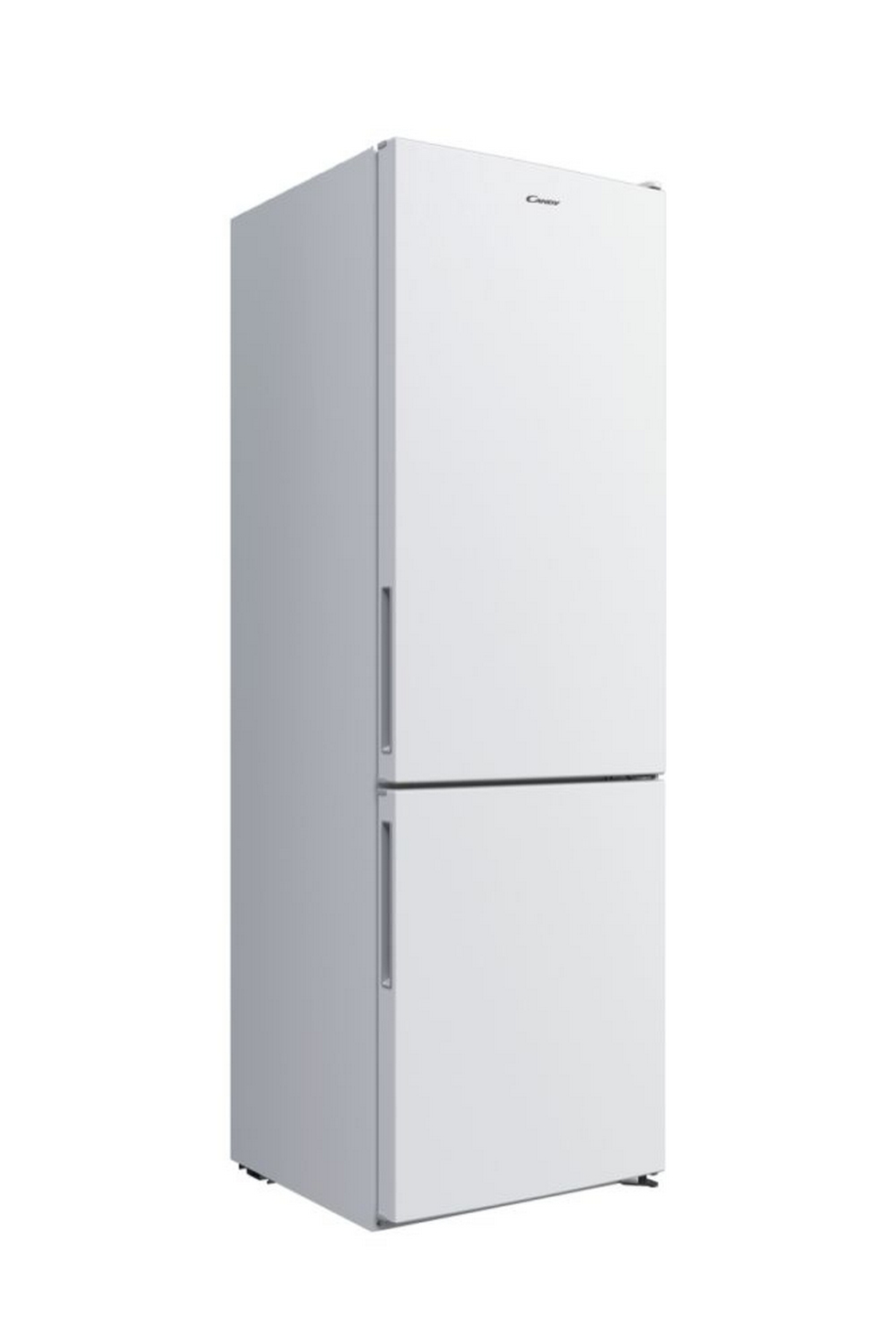 Frigorifero Candy bianco. Due porte. Sfondo bianco.