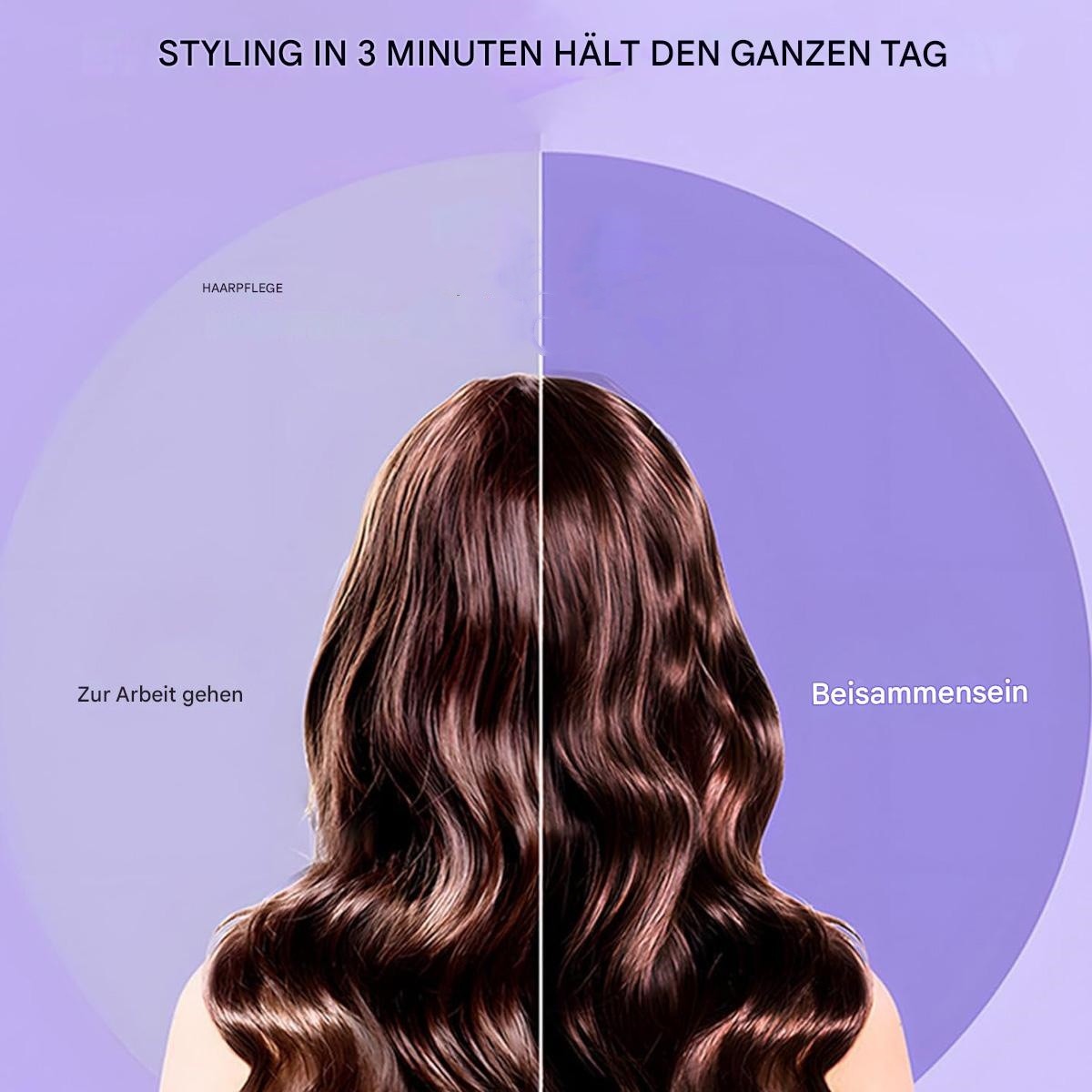 Frau mit gestyltem Haar. Eine Seite für die Arbeit, die andere für das Beisammensein.