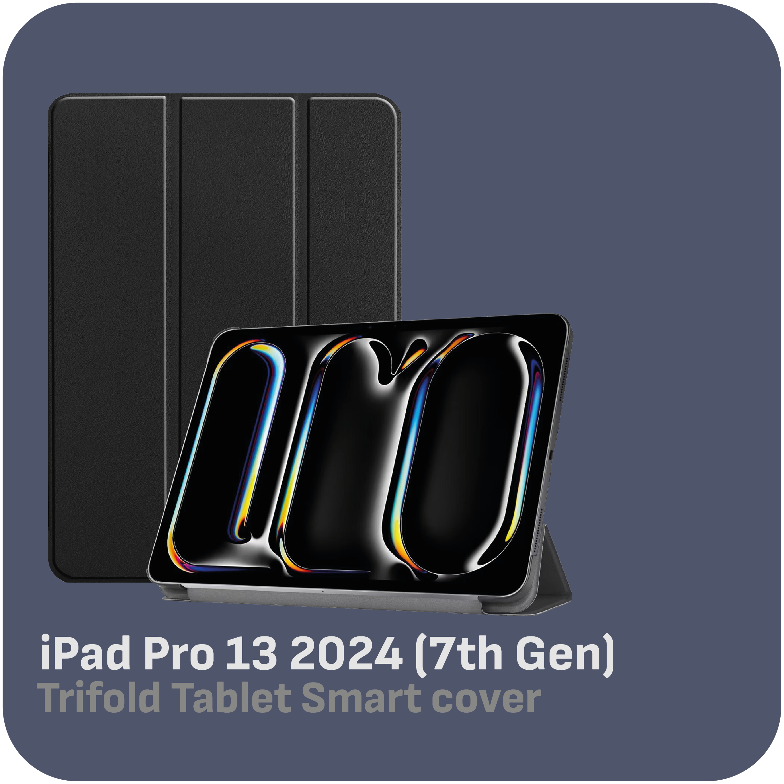 Tablet-Hülle vor einem Gehäuse. Text: 'iPad Pro 13 2024 (7. Gen)'.