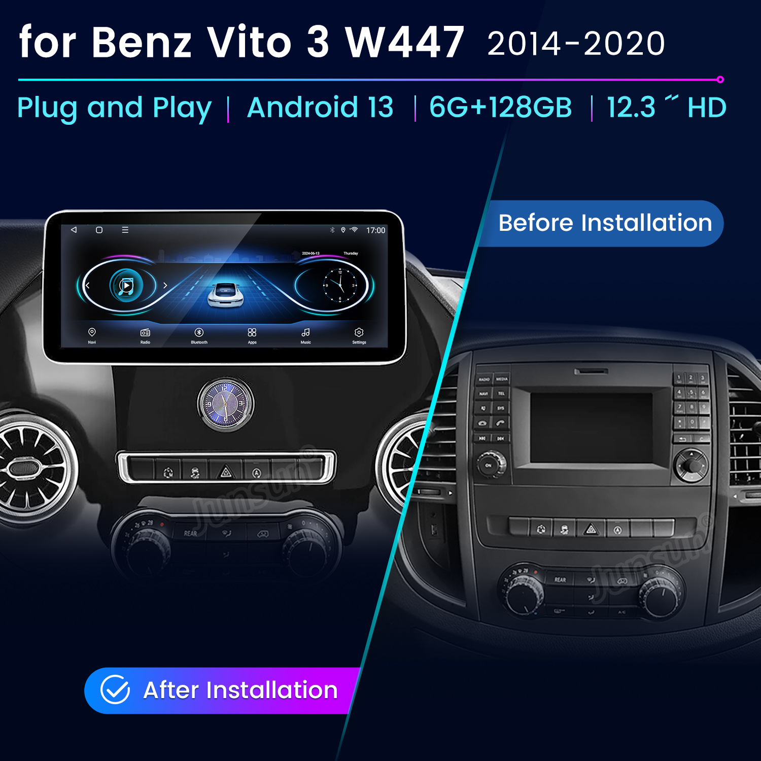 Android 14 Autoradio Für Mercedes Vito W447 - 10.1 Zoll Mit 4G LTE, DAB+ & CarPlay