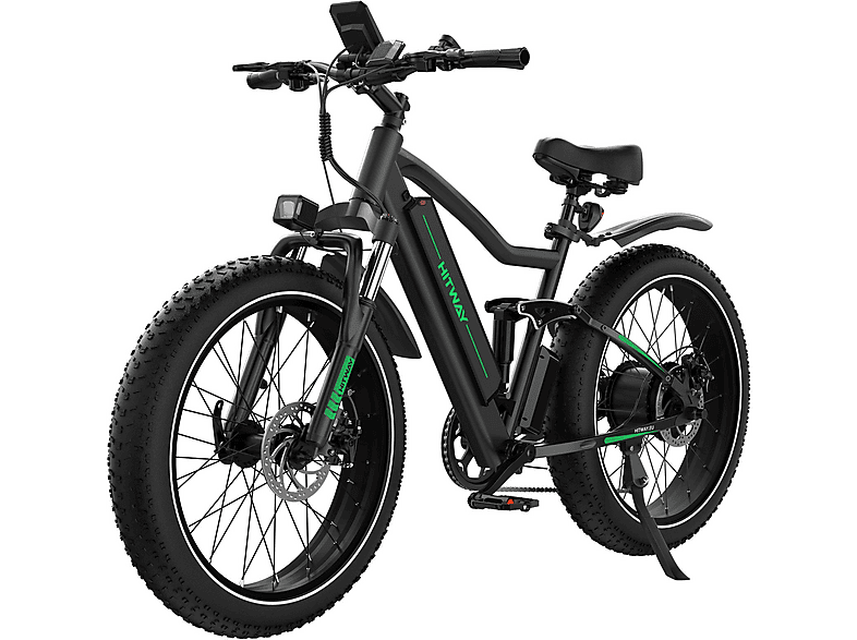HITWAY BK9S E-Bike Elektrofahrrad 26*4.0 Zoll All Terrain Bike (ATB) (Laufradgröße: 26 Zoll, Unisex-Rad, 768Wh, schwarz)