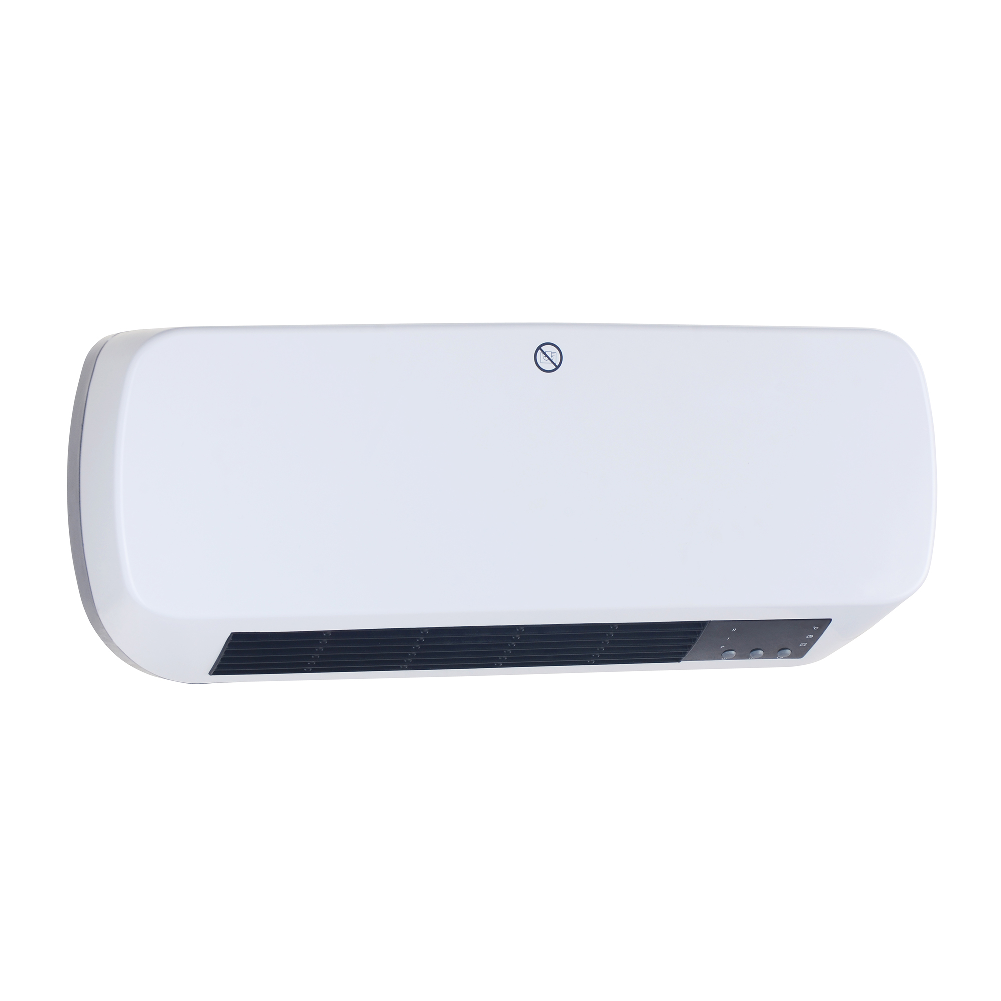 Witte wandkachel met digitaal display. Witte achtergrond.