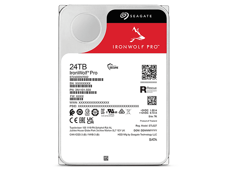 SEAGATE 24000GB Ironwolf Pro, SATA 6Gb/s (ST24000NT002), 24 TB