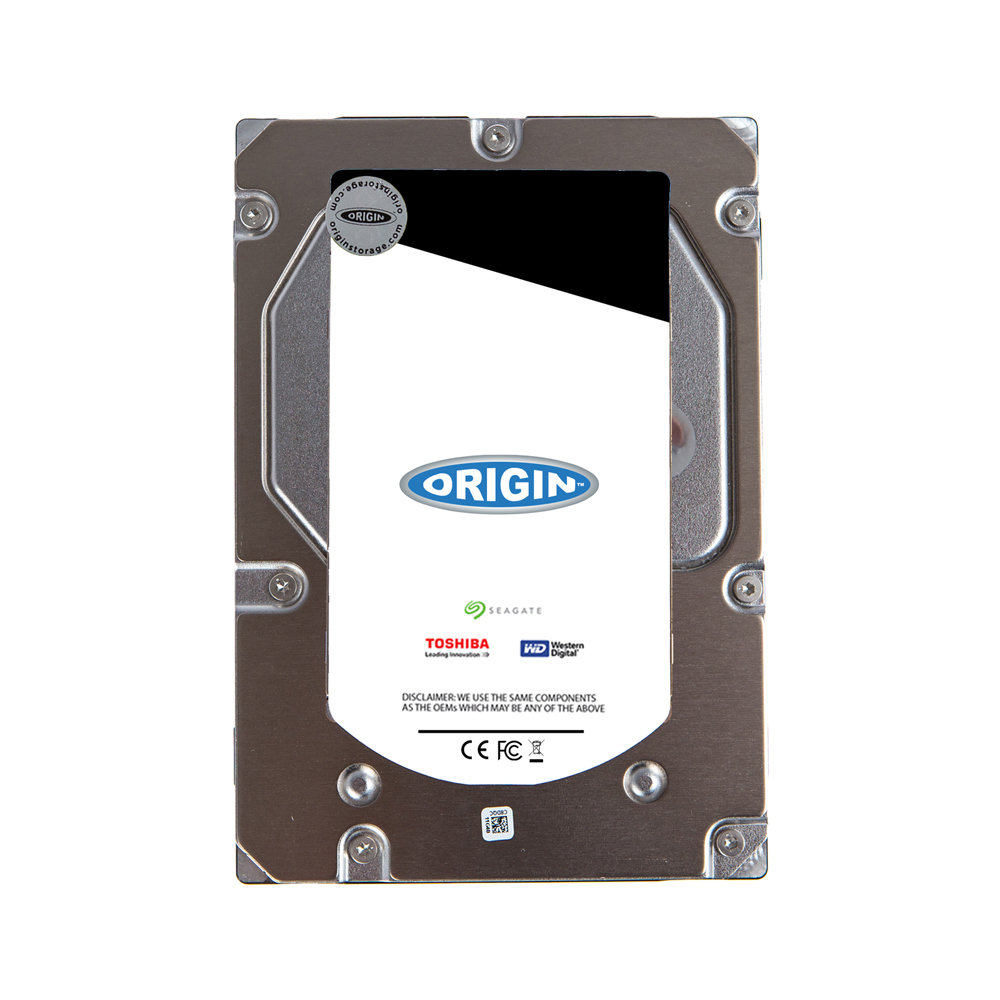 HDD con etichette 'ORIGIN', 'TOSHIBA', 'SEAGATE', 'WD'. Alloggiamento metallico. Sfondo bianco.